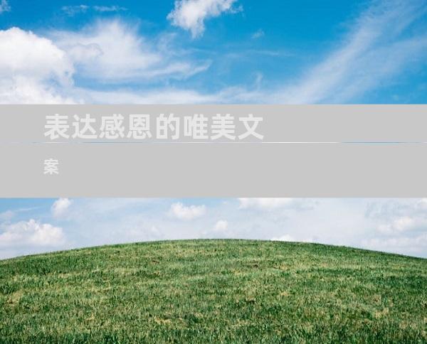 表达感恩的唯美文案